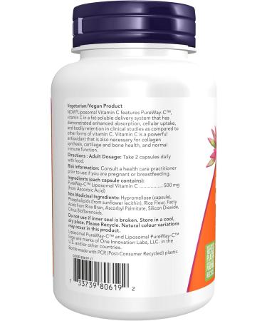 NOW Supplements Liposomal Vitamin C 1000mg Capsules 120 Count - Buy Online on SooperMarket.com