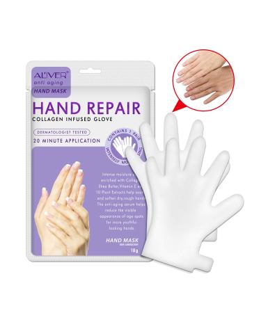 Moulis Lavender Hand Mask - 5 Pairs of Peeling Moisturizing Serum with Collagen & Vitamins for Anti-Aging & Skin Repair - Buy Online on SooperMarket.com