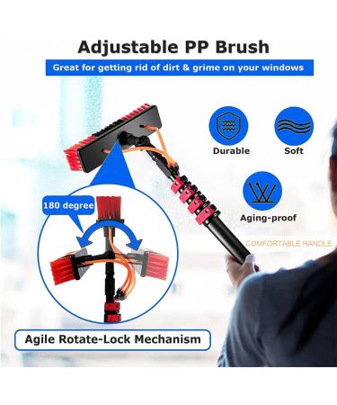 photovoltaic cleaner window cleaning pole Water Fed Pole Kit 20M Length Water Fed Brush W/Squeegee Water Fed Cleaning System 3-In-1 Aluminum Outdoor Window Cleaner Hose Cleaning Tool 7.2 7.2m - Buy Online on SooperMarket.com
