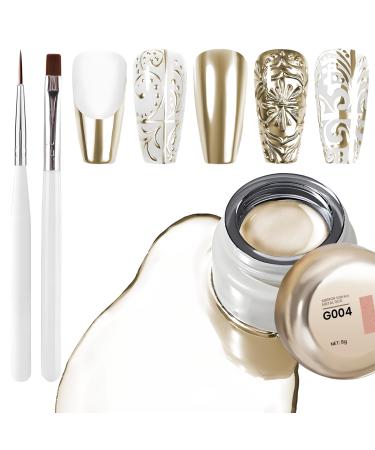 U-Shinein Metallic Painting Gel for Nail Metallic Liner Update Painting Gel Kit Strong Reflection Nail Gel Nail Art Paint UV Nail Gel With Brushes Nail Liner Gel Copper