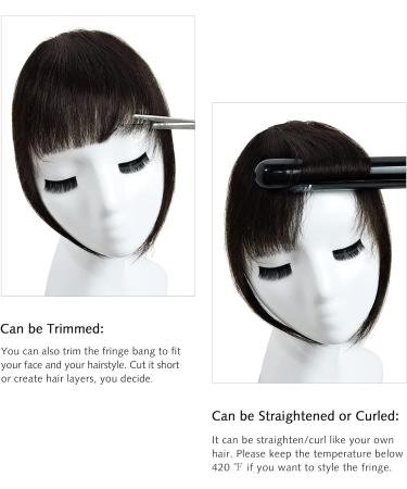 YAMEL Clip-in Bangs Dark Brown Human Hair Extensions for Women - Buy Online on SooperMarket.com