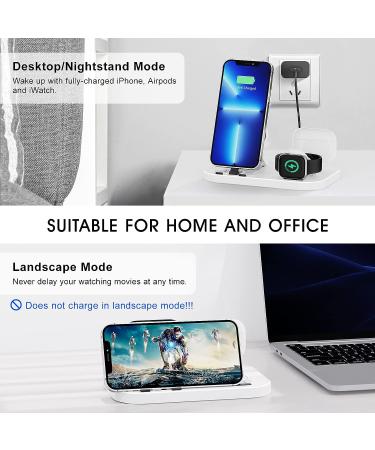 3 in 1 Portable Charging Station for Apple Products | Foldable Dock for iPhone/AirPods | Compatible with iWatch Series | Includes 15W Adapter | White - Buy Online on SooperMarket.com