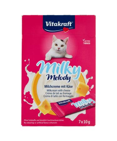 Vitakraft Milk Cream with Cheese for Cats Lactose Reduced With Taurine Milky Melody 28819 7 Pieces