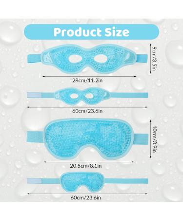 Heyu-Lotus Reusable Cooling Eye Masks - Hot Cold Therapy Gel Bead Mask for Puffy Eyes, Dark Circles, Dry Eyes - 2Pcs (Blue) - Buy Online on SooperMarket.com