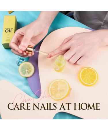 CHUCHU Nail Cuticle Oil with Jojoba, Vitamin B & E - Moisturizes, Strengthens Nails, Prevents Hangnails - Lemon Scented, 15ml - Buy Online on SooperMarket.com