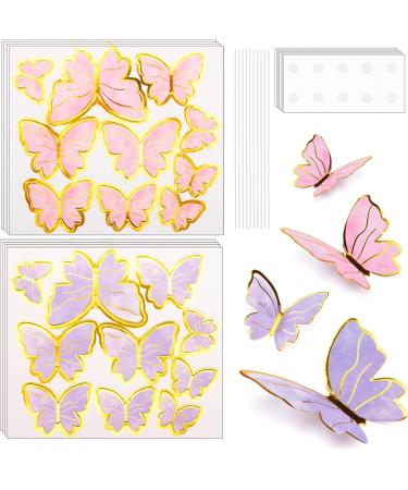 Gold 3D Butterfly Cupcake Toppers - 81-Piece Happy Birthday Cake Decorations - Buy Online on SooperMarket.com