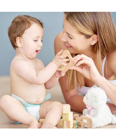 Shop Baby Wooden Pouring Ring Toys - 9 Natural Wood Teething Rings for Babies | Safe DIY Handmade Baby Toys - Buy Online on SooperMarket.com