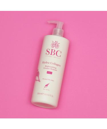 SBC Skincare Hydra-Collagen Replenishing Cream Cleanser with Skin Shammy 500ml Anti-Ageing Collagen Facial Cleanser Removes Make-Up Cleanses Hydrates - Buy Online on SooperMarket.com
