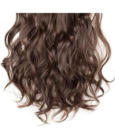 24 Curly Clip-In Hair Extensions - Light Brown Synthetic Hairpiece #24 Inch Curly - Buy Online on SooperMarket.com