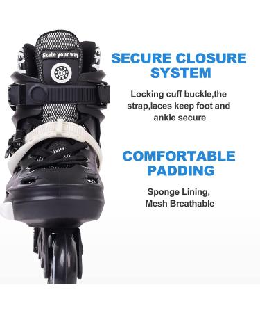 Adult Inline Skates for Street Urban- Black Men 9 /Women 9.5 - Beginner Outdoor Speed Skates - Buy Online on SooperMarket.com