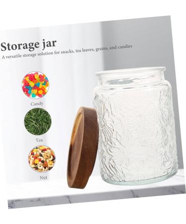 Alipis 2pcs Glass Jar Cereal Container Candy Jar Canisters Household Dried Food Container Household Storage Jar Candy Container Storage Accessory Snack Holder Cereals Wood Tea - Buy Online on SooperMarket.com