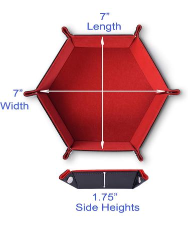 RNK Gaming Folding Hexagon Dice Tray - PU Leather & Red Velvet for DND Games - Buy Online on SooperMarket.com