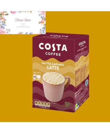 Temas Costa Coffee Instant Coffee Sachets Bundled With Reusable Coffee Cup Sleeves & Coffee Stirrers |Salted Caramel Latte | Coffee Gifts (Salted Caramel Latte) - Buy Online on SooperMarket.com