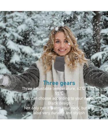 Heated Neck Scarf - Multi-Purpose 3-Way Adjustable Temperature Lightweight & Dirt-Resistant for Autumn - Comfort & Warmth (Gray) - Buy Online on SooperMarket.com