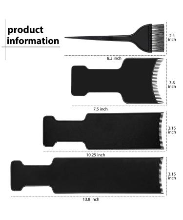 4-Piece Balayage Highlighting Board Set with Hair Dye Paddle Brush - Black - Buy Online on SooperMarket.com