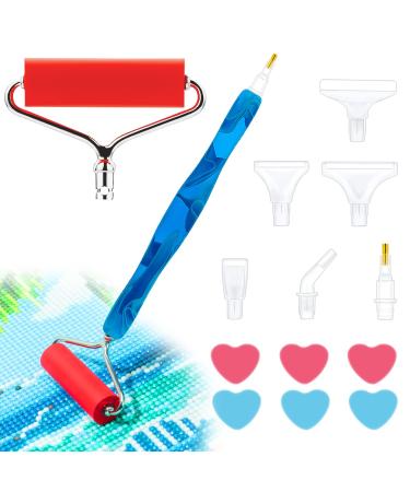 Sonsage Diamond Painting Resin Pen Only Dark Blue 5D Ergonomic Diamond Art Roller Accessories and Tools Set Dots Round Square Drill Wax Pens Holder Supplies A2 Dark Blue