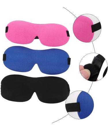 NOLITOY 3pcs 3D Sleep Mask Set | Travel Eye Shades & Blindfolds for Adults | Soft Silk Eye Masks & Elastic Comfort - Buy Online on SooperMarket.com