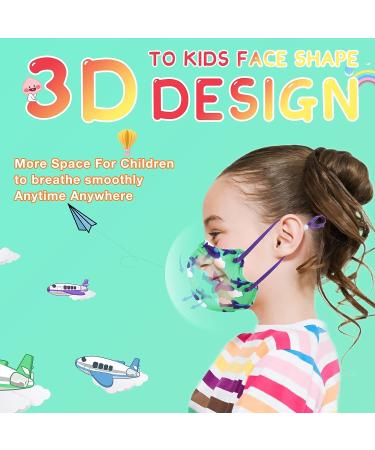 RANTO Kids KN95 Masks for Children 50 Pack - Breathable Face Masks for Girls Boys - 5-Layer Protection - Adjustable Earloop - A-airplane Pattern - Buy Online on SooperMarket.com