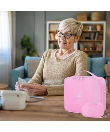 Keraneet 2-Piece Medication Bag | Dust-Repellent Portable Pharmacy Storage for Travel & Home - Pink - Buy Online on SooperMarket.com