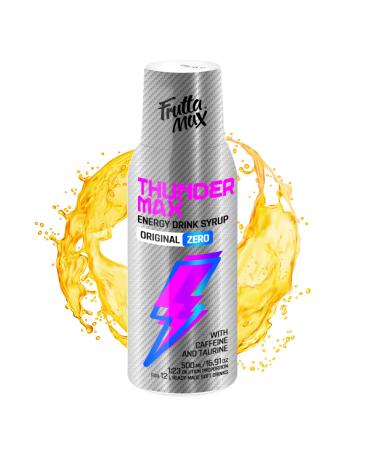 Fruttamax Thunder Max Light Energy Sirup with sweeteners |Sugar -free |Zero Energy Drink Syrup |With caffeine and taurine |500ml