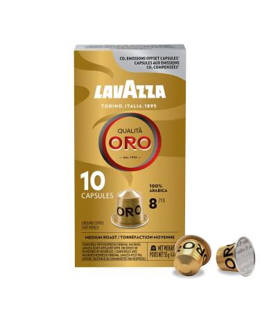 Lavazza Qualita Oro Medium Roast Coffee Capsules Compatible with Nespresso Original Machines Pack of 1 Qualita Oro 10 count (Pack of 1)