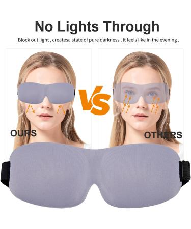 Relax Melodies Blackout Eye Mask 2 Pack - Adjustable 3D Contoured Cotton Sleeping Mask for Men and Women - Ideal for Travel - Purple & Black - Buy Online on SooperMarket.com
