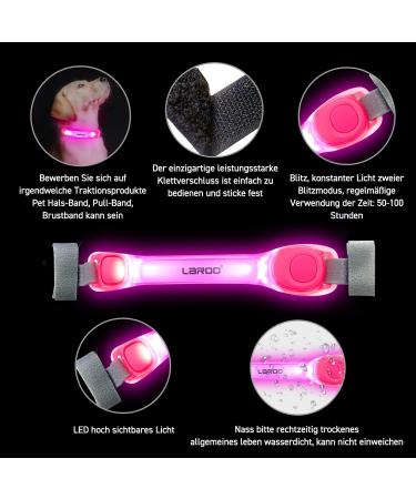 Buy Laroo Waterproof LED Light Band for Dogs & Cats - Bright Easy Attach Flashing Collar Light in Pink - Buy Online on SooperMarket.com