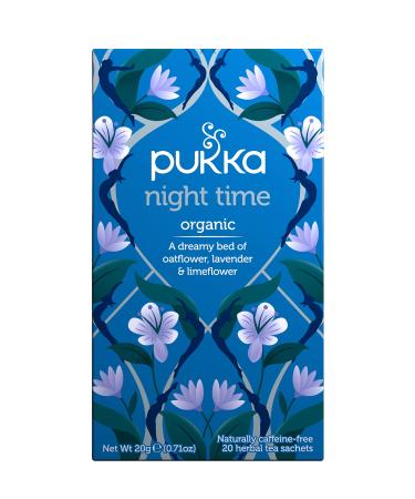 Pukka Night Time, Organic Herbal Sleep Tea With Chamomile, Lavender & Valerian, 20 Tea Bags