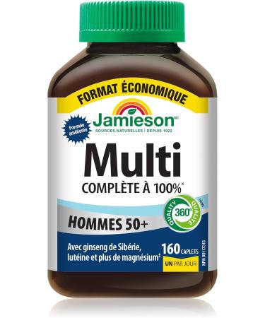 Jamieson 100% Complete Multivitamin for Adult Men 50+ Value Size with Siberian Ginseng Lutein & Magnesium 160 count (Pack of 1) - Buy Online on SooperMarket.com
