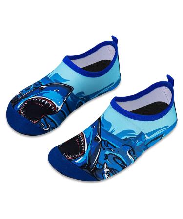 Kids Beach Swim Shoes Water Sport Shoes Barefoot Skin Boys Girls Baby Non-Slip Quick Dry Barefoot Aqua Socks Pool Surfing Yoga Garden 5.5/6 UK Child Big Shark