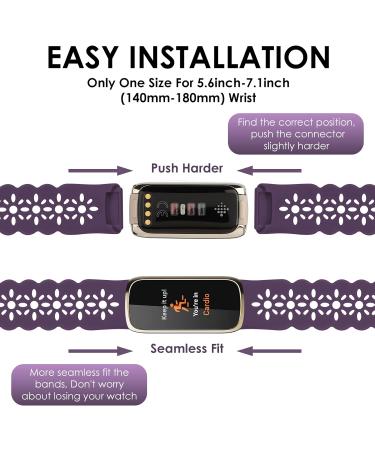 3 Pack Slim Sport Bands Compatible with Fitbit Luxe Band for Women Soft Silicone Lace Thin Hollow-Out Replacement Wristbands Breathable Bands for Fitbit Luxe Fitness Smart Watch Suits for 5.6"-7.1" Wrists G-Lavender Gray/Alaskan-Blue/Purple - Buy Online on SooperMarket.com