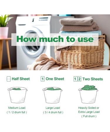 Eco-Friendly Laundry Detergent Sheets - Hypoallergenic Ultra-Concentrated Travel-Ready | Natural Fresh Linen Scent (120 Loads 60 Sheets - Buy Online on SooperMarket.com