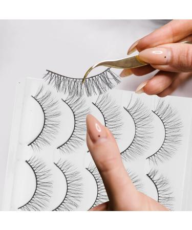 OSALADI 5 Pairs Short False Eyelashes Natural Mascara Makeup Mascara Eye Mascara Eye Lashes Glue Cosmetic 3d - Buy Online on SooperMarket.com