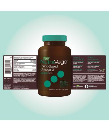 Nature's Way NutraVege Plant-Based Omega-3 VeggieGels Vegan-Friendly Omega-3 Supplement with 300mg DHA + 150mg EPA Fresh Mint Flavour Support Heart Eyes and Brain Function in Adults 30 Softgels Fresh Mint 30 count (Pack of 1) - Buy Online on SooperMarket.com