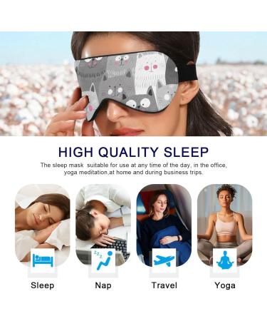 Haskirky Light Blocking Eye Mask - Adjustable Unisex Travel Mask for Deep Sleep, Yoga, and Meditation - Breathable & Comfortable - Cat Grey - Buy Online on SooperMarket.com