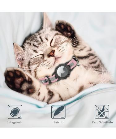 Jiarui Reflective AirTag Cat Neck Band - Adjustable GPS Collar for Cats & Puppies XS 7-9 inch - Pink - Buy Online on SooperMarket.com