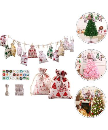 CHILDWEET 1 Set Christmas Bag Storage Bags Christmas Calendar Countdown Xmas Storage Pouch Portable - Buy Online on SooperMarket.com