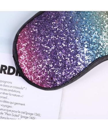 Zeiwohndc Glitter Sequins Sleeping Eye Mask | Rainbow Gradient Color | Elastic Eyeshade Cover for Women Girls | Travel Blindfold - Buy Online on SooperMarket.com