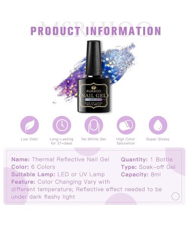 MSRUIOO Color Changing Reflective Gel Nail Polish - Temperature Activated Glitter Polish - Diamond Glitter Silver Pink Purple - Color Changing Gel - Buy Online on SooperMarket.com