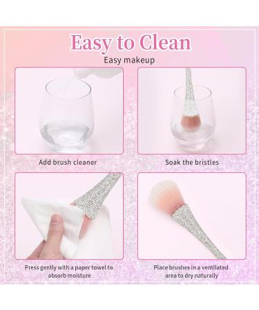 Premium Nail Dust Brush with Rhinestones - Fluffy Acrylic Duster for Nail Powder Removal | Essential Nail Tool - Buy Online on SooperMarket.com
