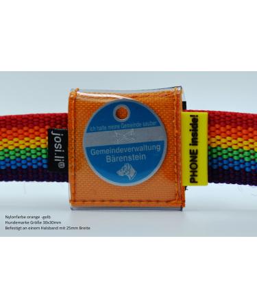 Josi.li collar bag for dog brands up to 33x33mm in 6 colors and two collar widths nappa leather pollutant -free (up to 35mm collar width red) up to 35mm collapsing width red