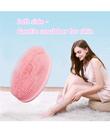 Multifunctional Silicone Body Scrubber Loofah - Soft, Skin-Friendly, Easy to Clean - Scalp Massage Tool - Durable & Hygienic - Ideal for People and Pets - Pink (1 Count) - Buy Online on SooperMarket.com