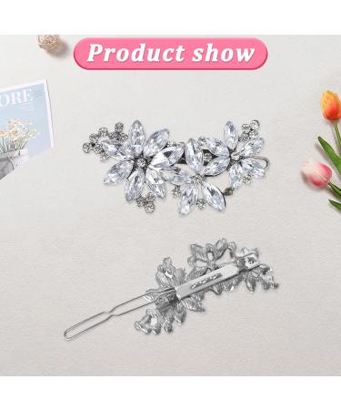 Diamante Hair Clips for Women 3 Pieces Silver Hair Clips Silver Hair Accessories Silver Hair Clip Sparkly Hair Clips Diamante Hair Accessories Bridal Hair Clip for Women for Bride Bridesmaids Prom - Buy Online on SooperMarket.com