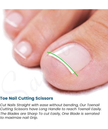 Toenail Scissors Extra Long 19 cm Stainless Steel with Micro Teeth (Blue..) - Buy Online on SooperMarket.com