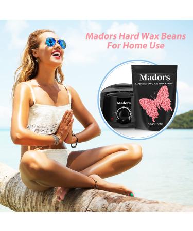 Madors 1lb Hard Wax Beads Kit with Applicator Sticks - Hair Removal Wax Beans for Full Body - Pink Wax Melt Warmer - Buy Online on SooperMarket.com