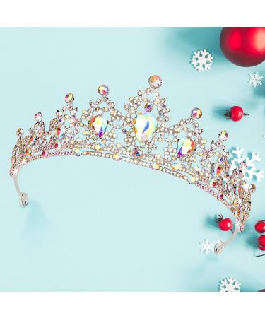 SuPoo Silver Tiara and Crown for Women - AB Crystal Headband for Queen, Wedding, Prom, Christmas - Shiny Princess Decoration - Buy Online on SooperMarket.com