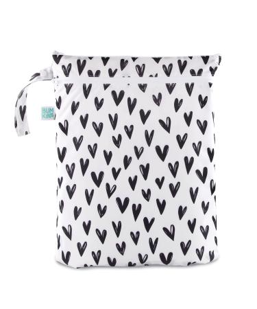 Bumkins Waterproof Wet Bag/Dry Bag, Washable, Reusable for Travel, Beach, Pool, Stroller, Diapers, Dirty Gym Clothes, Wet Swimsuits, Toiletries, 12 x 16  Hearts