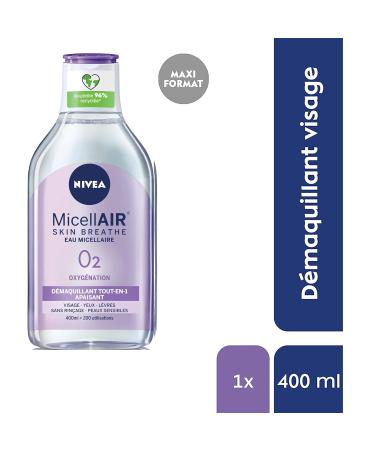 Nivea Calming Micellar Water for Sensitive Skin | Gentle Make-Up Remover & Facial Cleanser (400ml) - Perfume-Free Enriched with Micelles & Amino Acids - Buy Online on SooperMarket.com