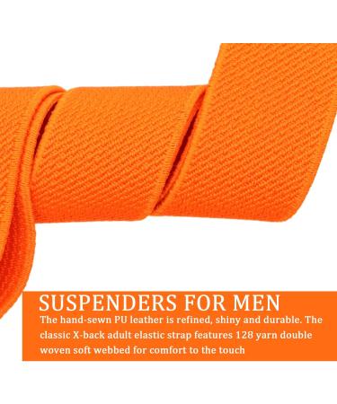 Adjustable Eruinfang 25mm Elastic Braces for Men & Women - Y-Form Style with Strong Clips - Orange - Buy Online on SooperMarket.com