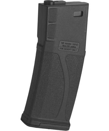 Evike Airsoft - Blue Box 140rd Polymer Midcap Magazine for M4 / M16 Series Airsoft AEG Rifles Black / Single